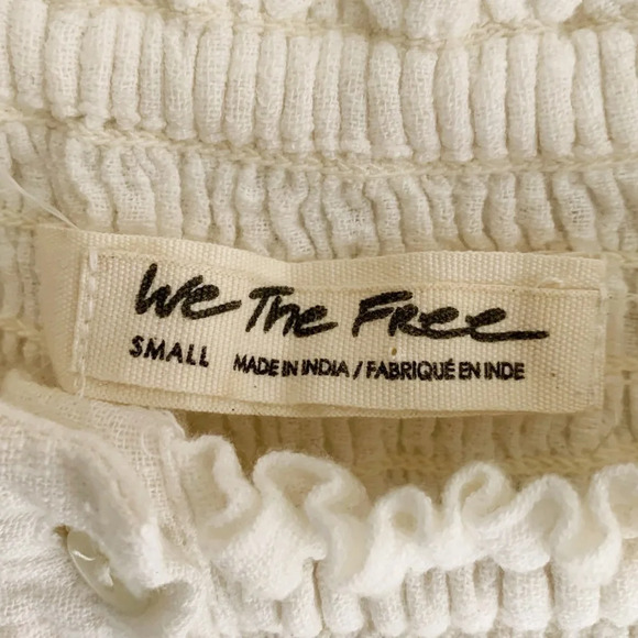 Free People Dancing Till Dawn Off-the-shoulder Cropped Top White Sz Small - Picture 5 of 5